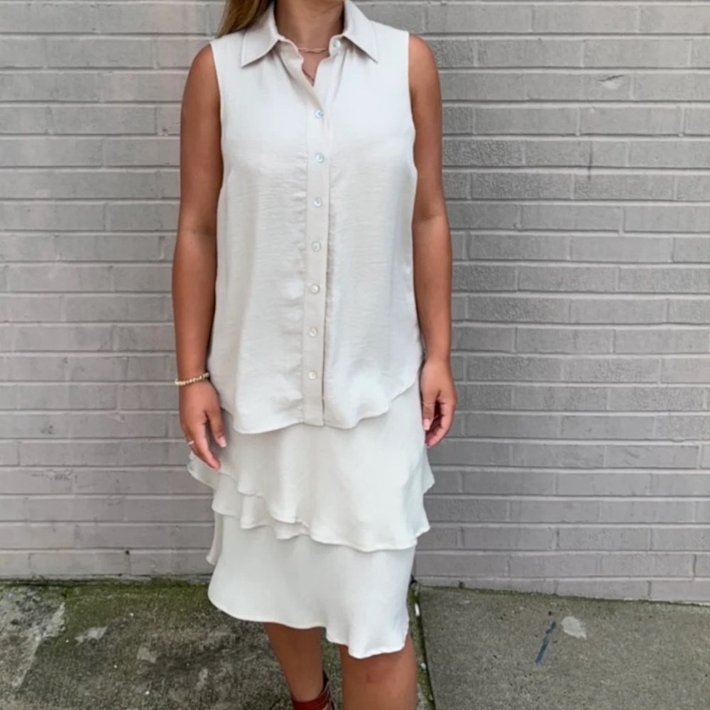 Joseph Ribkoff Champagne coloured sleeveless dress size 14